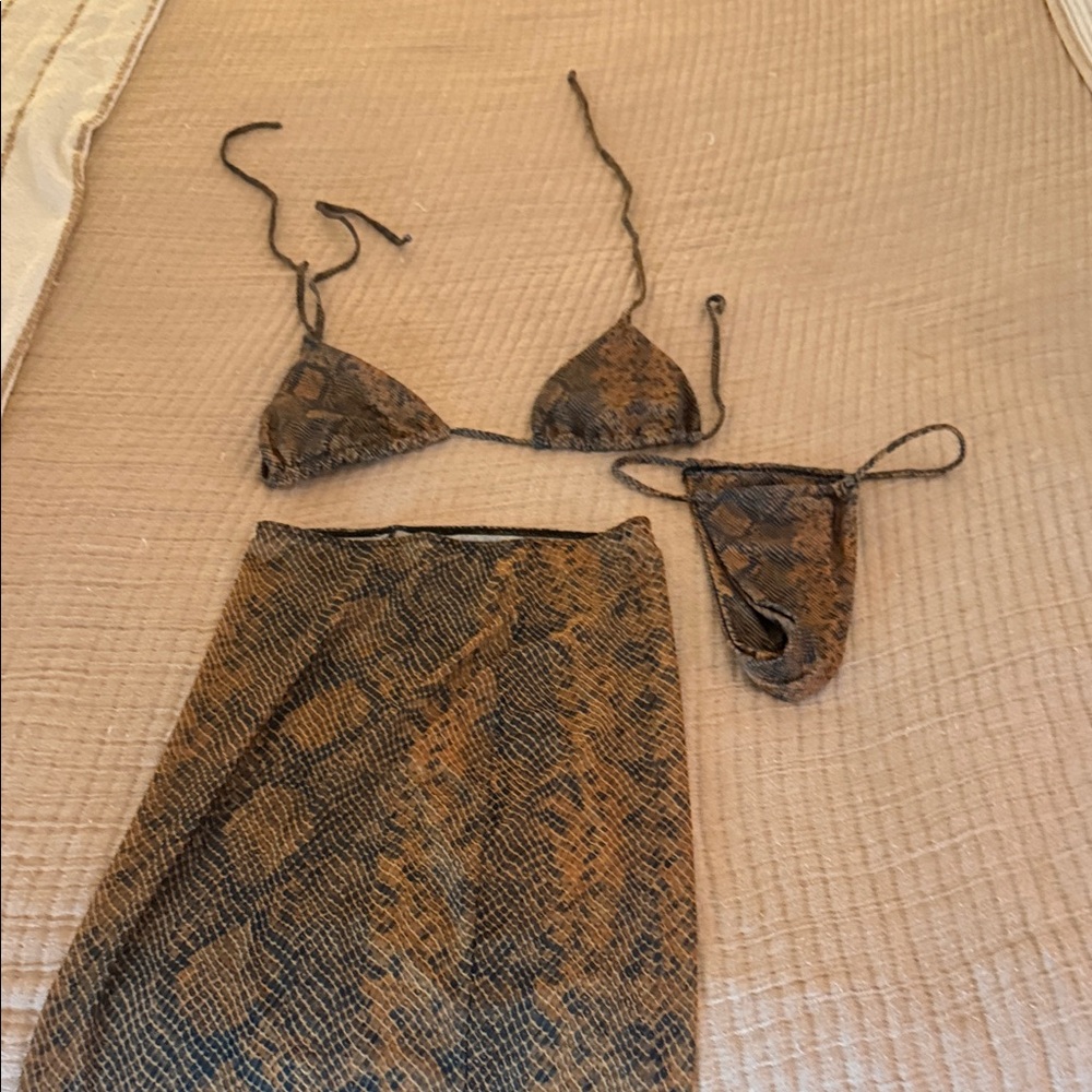 Snake Print Bikini Set